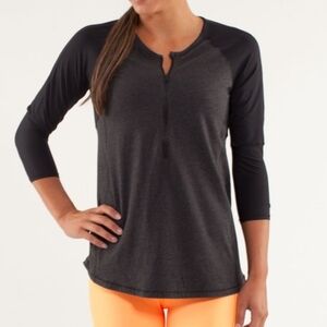 lululemon athletica Black and Gray Long Sleeve Top